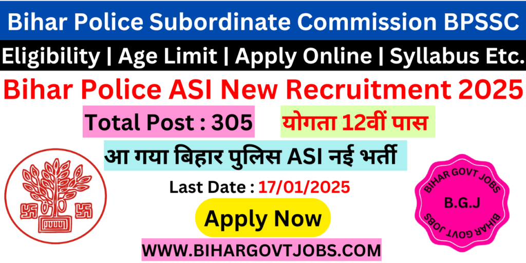 Bihar Police BPSSC ASI Steno Admit Card 2025 