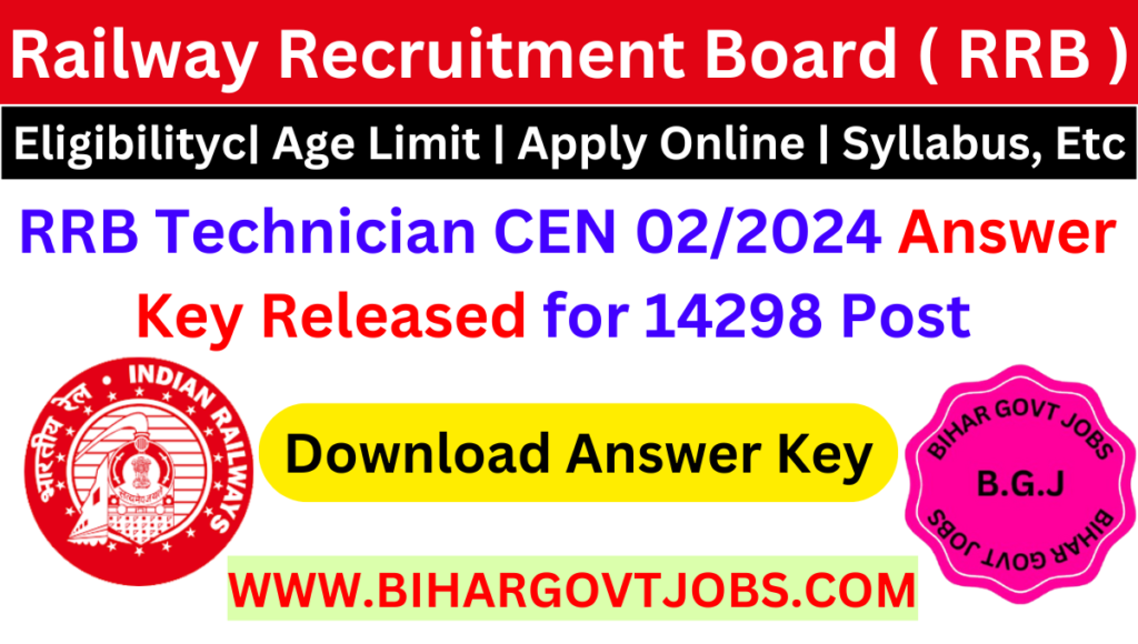 Railway RRB Technical Answer Key 2024 Out