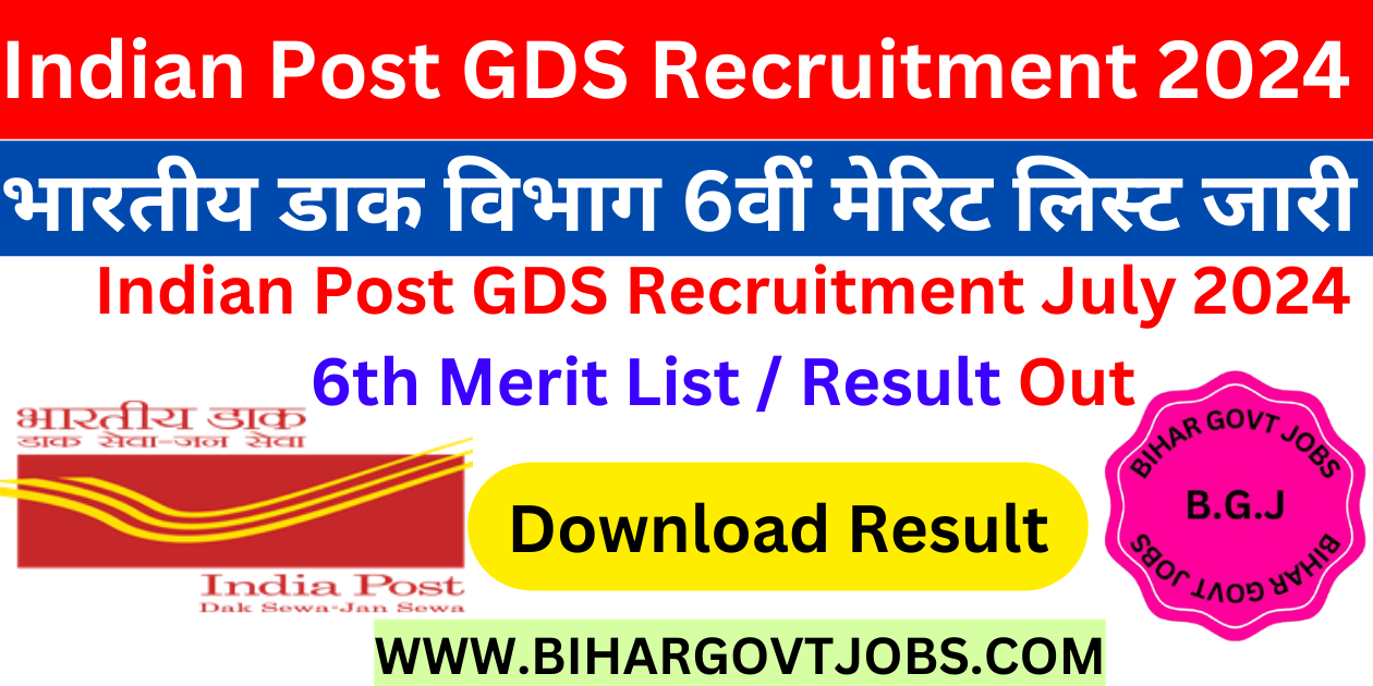 Indian Post GDS 6th Merit List 2024 Download