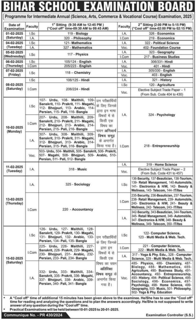 Bihar Board 12th Admit Card 2025 Download