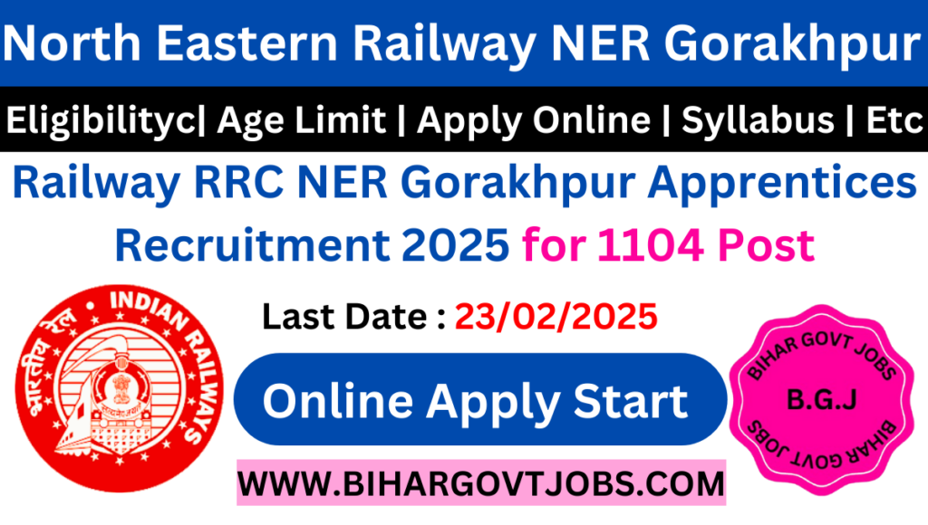 Railway RRC NER Gorakhpur Apprentice Recruitment 2025