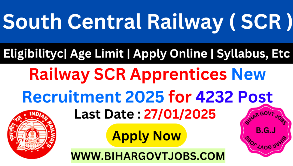 Railway SCR Apprentice Online Form 2025