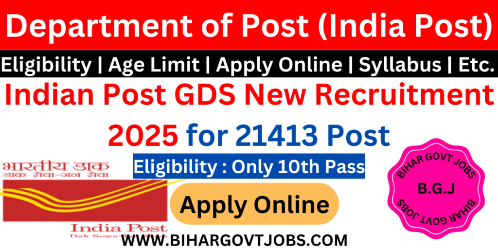 Indian Post GDS Recruitment 2025 Online Form