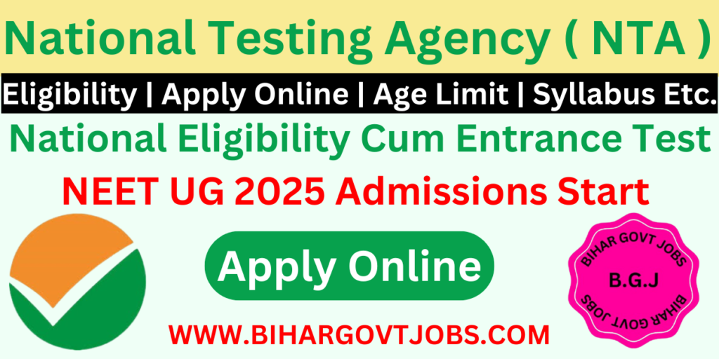 NTA NEET UG 2025 Online Apply 